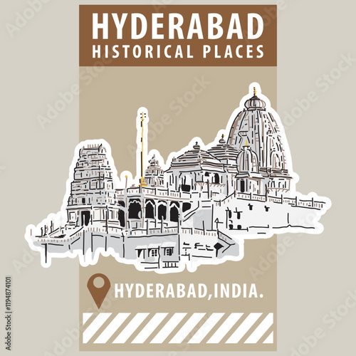 Vector city elements of historical place in Hyderabad
