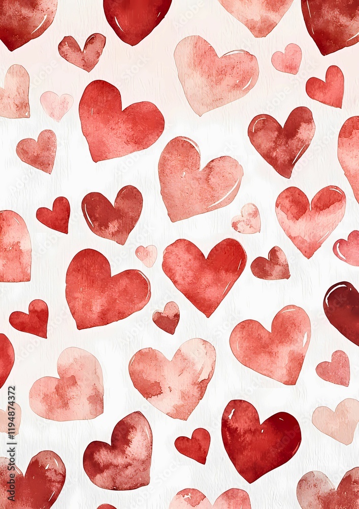 watercolor hearts pattern. watercolor hearts pattern.