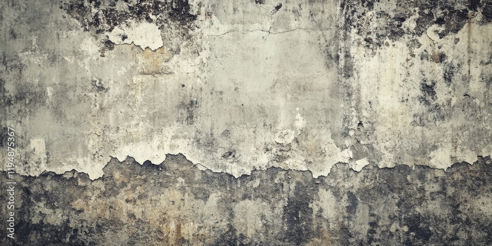 Obraz premium Grunge textured concrete wall in gray and beige tones with uneven surface and ample copy space for design and text use.