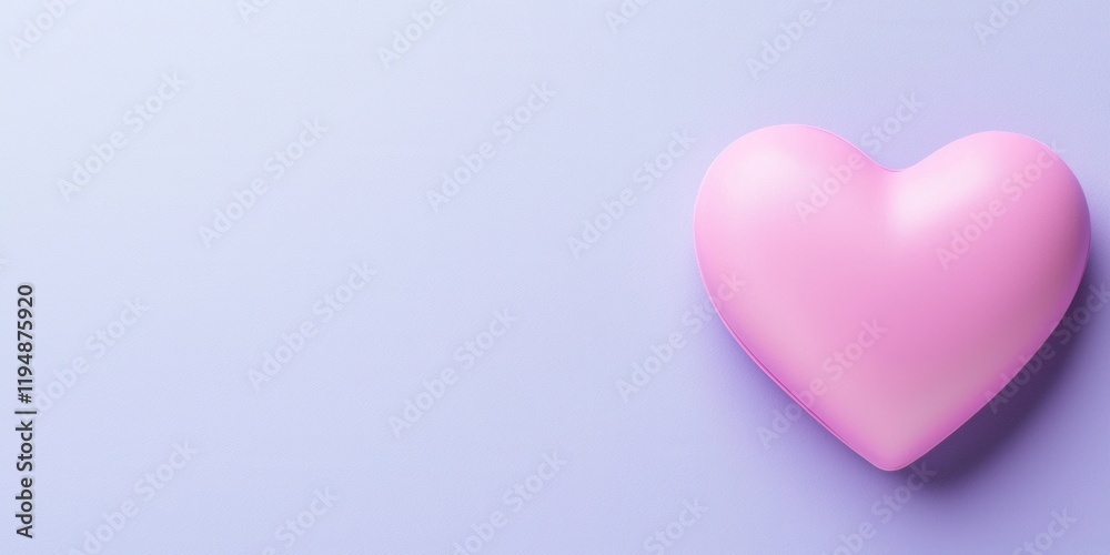 Minimalist heart shape on gradient background concept. Pink heart shape on a soft purple background Minimalist heart shape on gradient background concept. Pink heart shape on a soft purple background