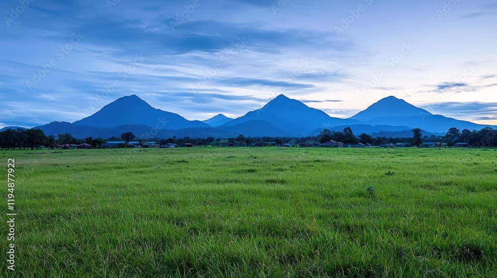 Fototapeta premium Serene mountain landscape at dusk