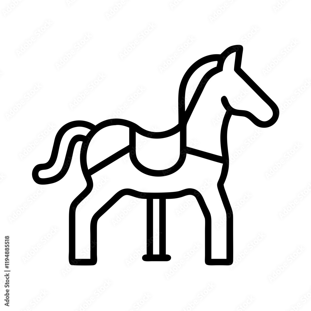 carousel horse icon, carousel horse line art - simple line art of carousel horse, perfect for carousel horse logos and icons and themed design carousel horse icon, carousel horse line art - simple line art of carousel horse, perfect for carousel horse logos and icons and themed design