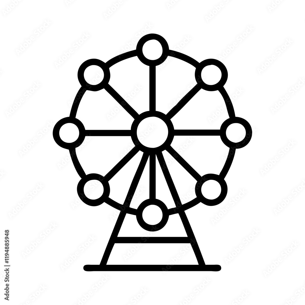 ferris wheel icon, ferris wheel line art - simple line art of ferris wheel, perfect for ferris wheel logos and icons and themed design ferris wheel icon, ferris wheel line art - simple line art of ferris wheel, perfect for ferris wheel logos and icons and themed design