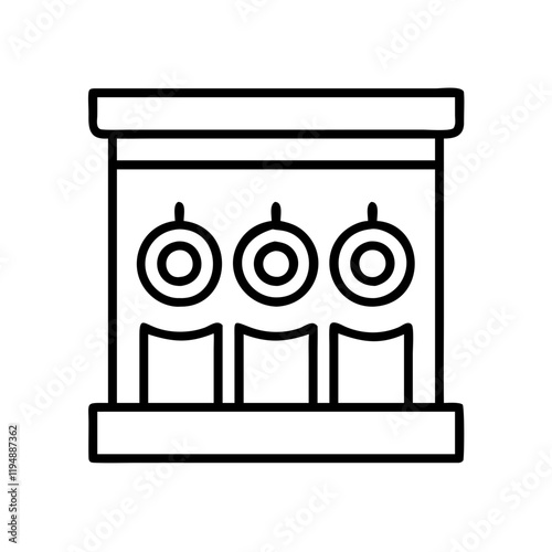shooting gallery icon, shooting gallery line art - simple line art of shooting gallery, perfect for shooting gallery logos and icons and themed design 