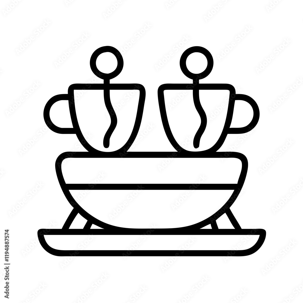 spinning teacups ride icon, spinning teacups ride line art - simple line art of spinning teacups ride, perfect for spinning teacups ride logos and icons and themed design spinning teacups ride icon, spinning teacups ride line art - simple line art of spinning teacups ride, perfect for spinning teacups ride logos and icons and themed design
