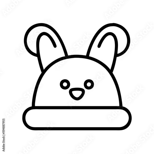 theme park mascot hat icon, theme park mascot hat line art - simple line art of theme park mascot hat, perfect for theme park mascot hat logos and icons and themed design 