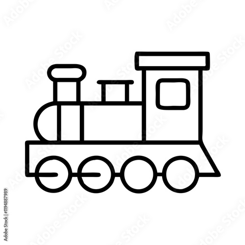 theme park train icon, theme park train line art - simple line art of theme park train, perfect for theme park train logos and icons and themed design 