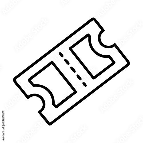 ticket stub icon, ticket stub line art - simple line art of ticket stub, perfect for ticket stub logos and icons and themed design 