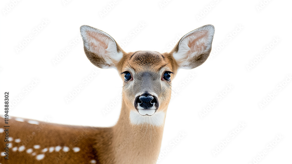 Fototapeta premium White-tailed deer wildlife animal isolated on a white background
