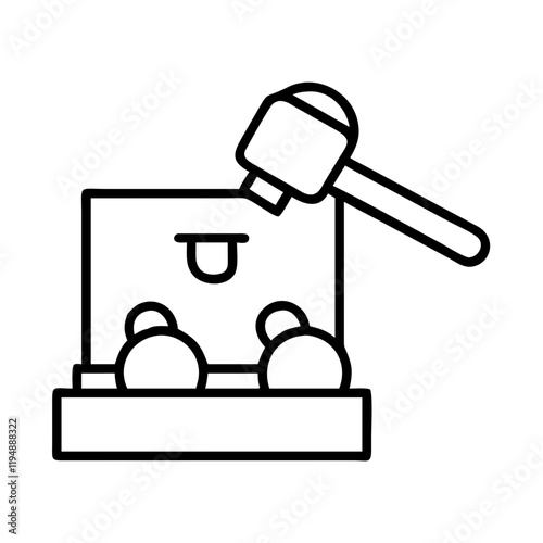 whack a mole game icon, whack a mole game line art - simple line art of whack a mole game, perfect for whack a mole game logos and icons and themed design 