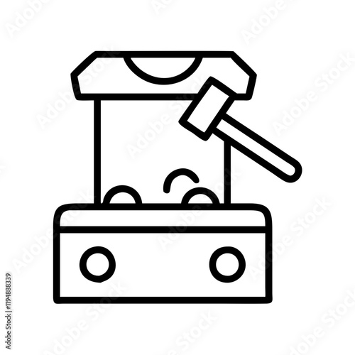 whack a mole game icon, whack a mole game line art - simple line art of whack a mole game, perfect for whack a mole game logos and icons and themed design 