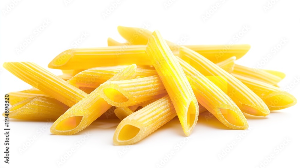 Penne Rigate pasta isolated on white background Penne Rigate pasta isolated on white background