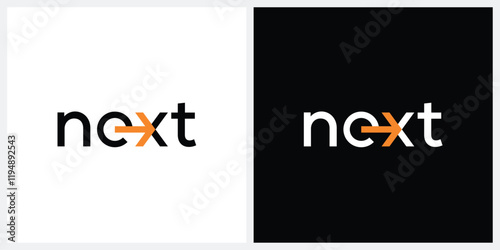 typography next logo design graphic vector