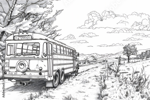 Sketch of bus for colouring learning, version 1