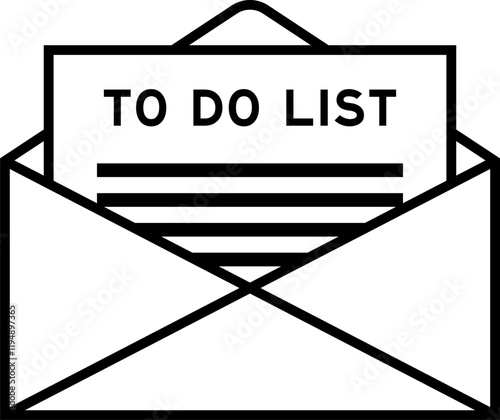 Envelope and letter sign with word to do list as the headline