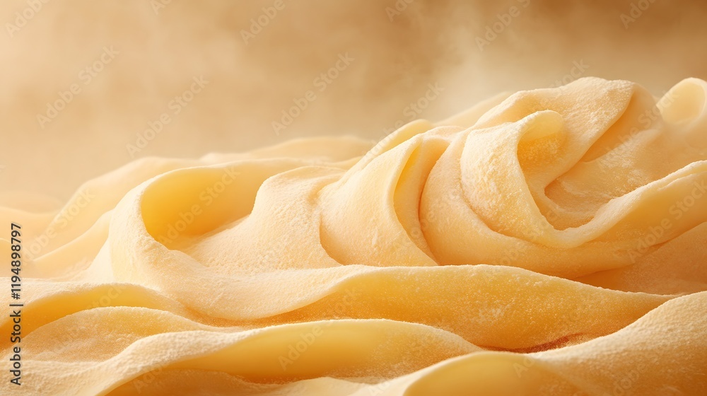 Silky Fresh Pasta Sheets With Soft Textures And Flour Dust In Warm Lighting Kitchen Setting, Perfect For Culinary And Food Photography Projects Silky Fresh Pasta Sheets With Soft Textures And Flour Dust In Warm Lighting Kitchen Setting, Perfect For Culinary And Food Photography Projects