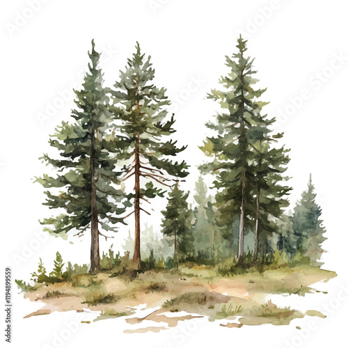 A watercolor painting of Finnish culture, isolated on a white background. Finnish vector.

