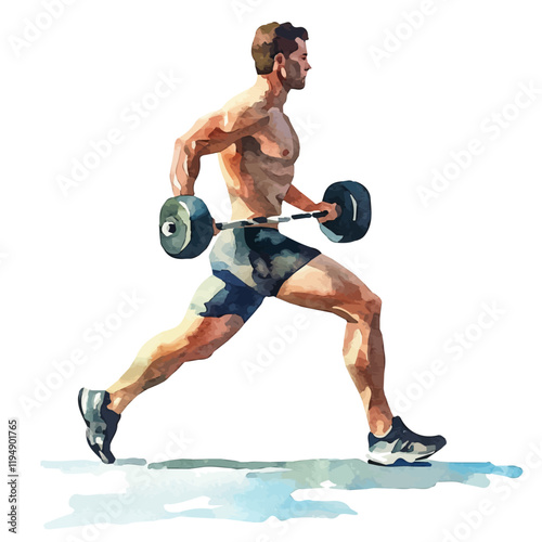 A watercolor of fat-burning workouts, isolated on a white background. Fat-burning workouts vector.
