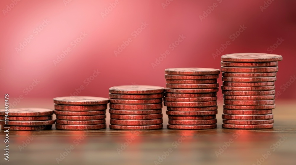 Stacked coins representing financial growth and savings. Stacked coins representing financial growth and savings.