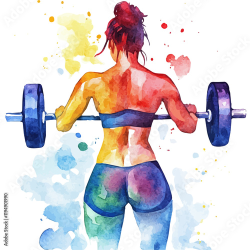 A watercolor of fat-burning workouts, isolated on a white background. Fat-burning workouts vector.

