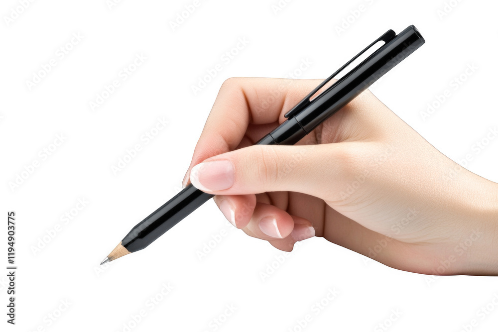 hand with pen isolated on white hand with pen isolated on white