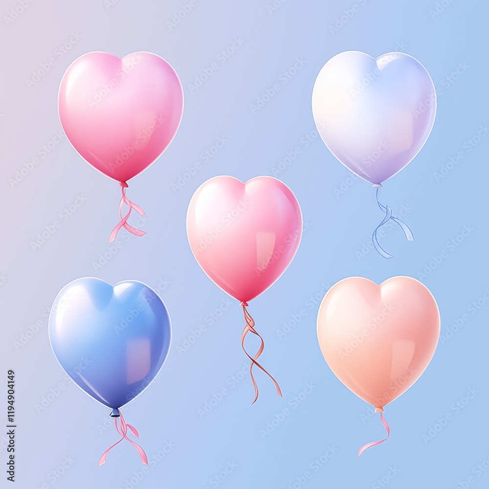 3D E-commerce icon, balloons icon. balloons in neon design. pastel gradient balloons isolated on white background. holographic icon in minimalistic design. stickers with 3D render balloons 3D E-commerce icon, balloons icon. balloons in neon design. pastel gradient balloons isolated on white background. holographic icon in minimalistic design. stickers with 3D render balloons
