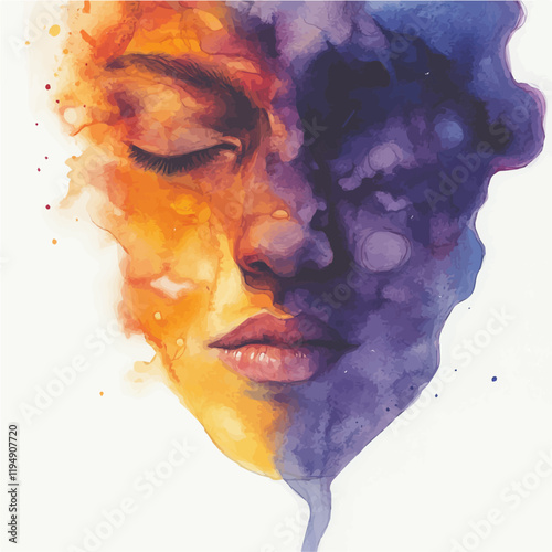 A watercolor painting of enhanced focus and concentration, isolated on a white background. Enhanced focus and concentration vector.
