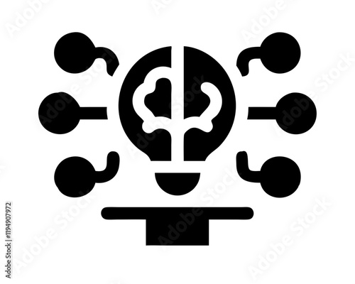 Brain Network Icon - Symbol of Connectivity, Artificial Intelligence, and Innovation