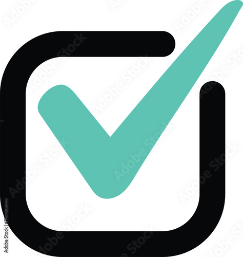 Checkmark icon. Accept okay symbol for approval design.
