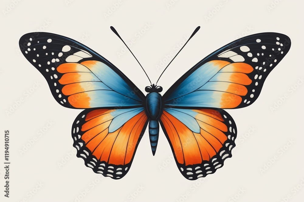 there is a butterfly that is painted on a white background there is a butterfly that is painted on a white background