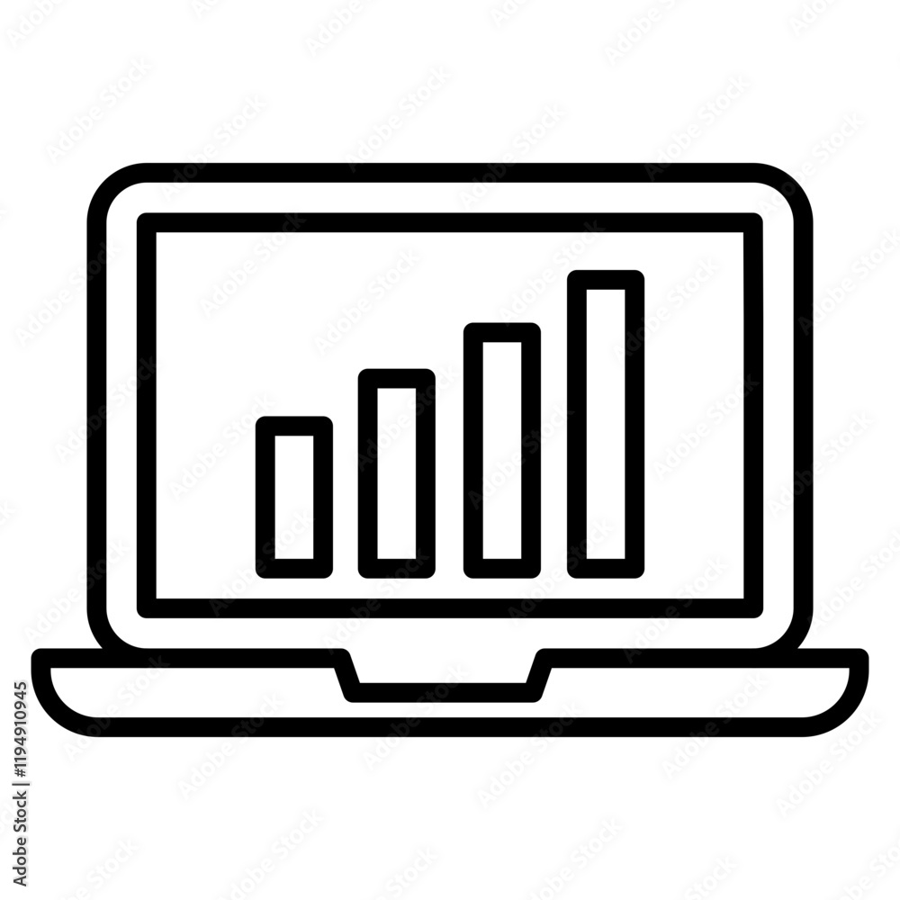 Online Bar Chart Icon Online Bar Chart Icon
