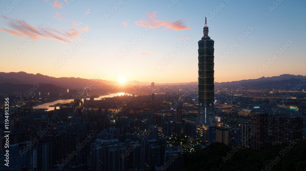 Obraz premium City Skyline at Sunrise