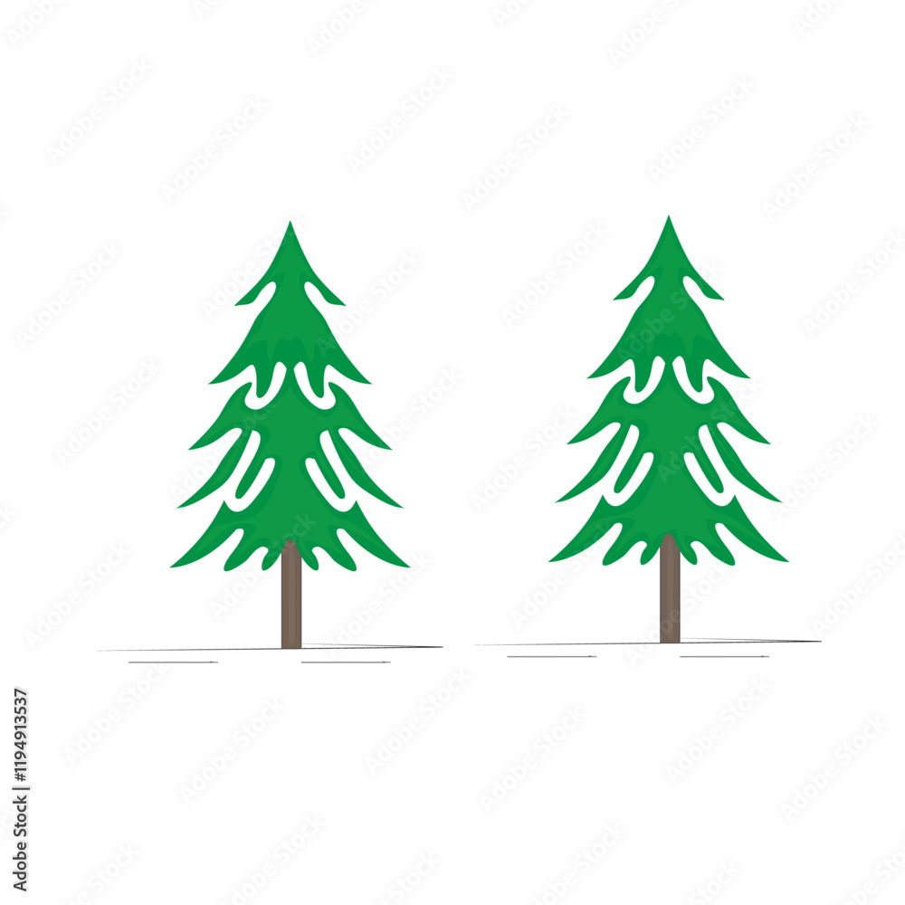 Vector art of evergreen trees. Vector art of evergreen trees.