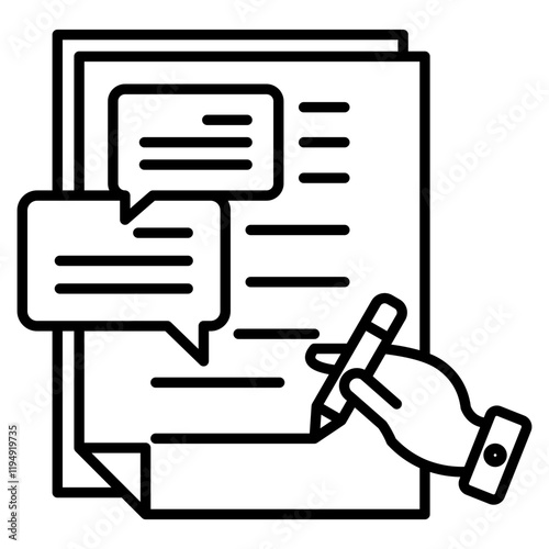 speech writing icon element for design