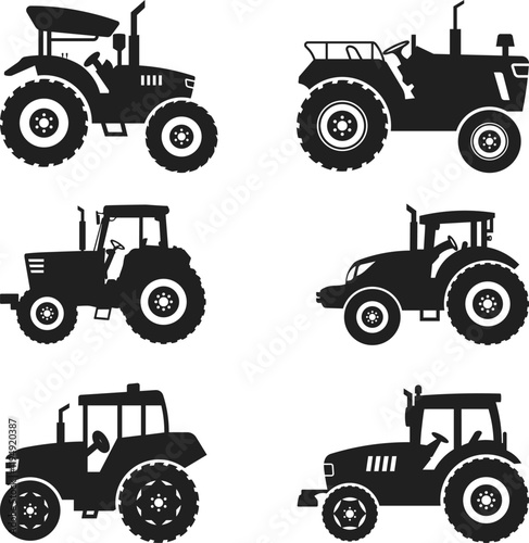 Farm tractor retro sketch. Agricultural machinery vector illustration. Tractors Vector illustration,