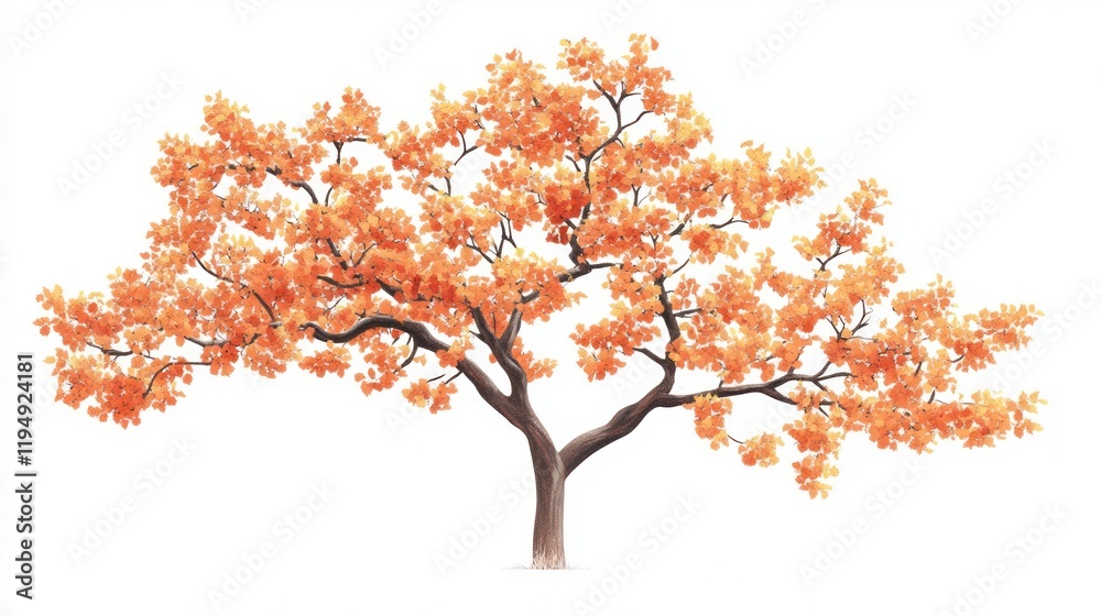Autumn tree illustration, isolated on white. Possible use stock photo Autumn tree illustration, isolated on white. Possible use stock photo