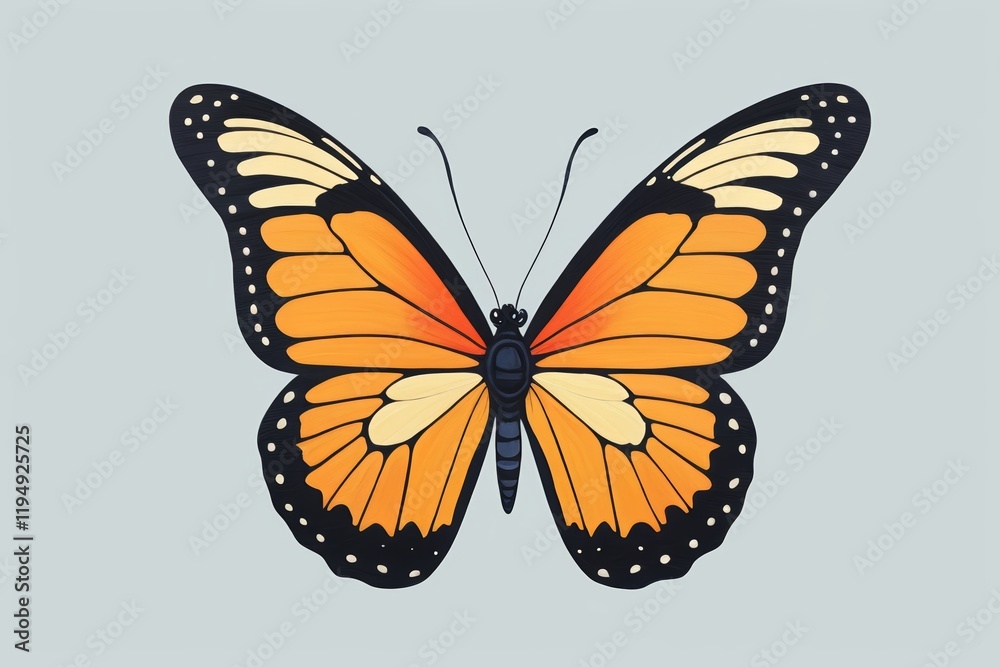 Fototapeta premium there is a butterfly that is orange and black with white dots