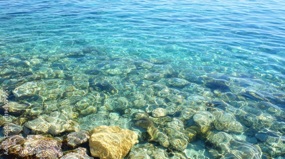 Fototapeta premium Clear sea water over rocks