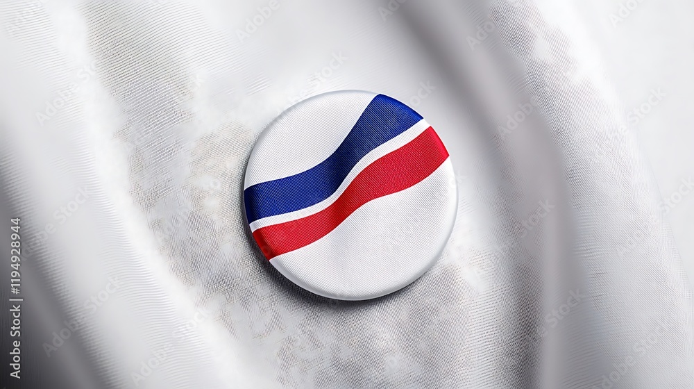 Naklejka premium Close-up of a small round flag button