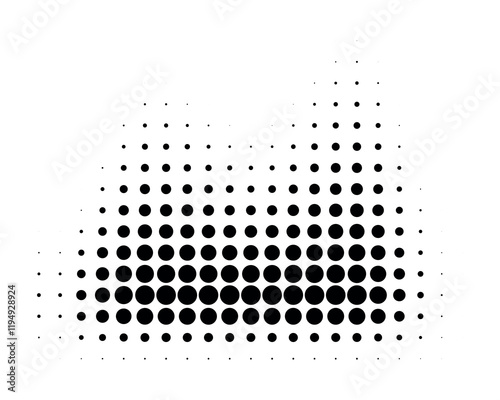 Vector halftone wavy logo. Half tone circle dots wavy background. Curved wave gradient texture.