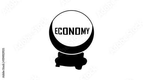 economic forecast, black isolated silhouette