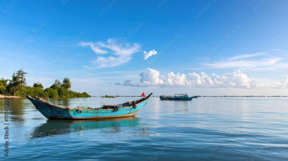 Fototapeta premium Fishing Boats at Sea