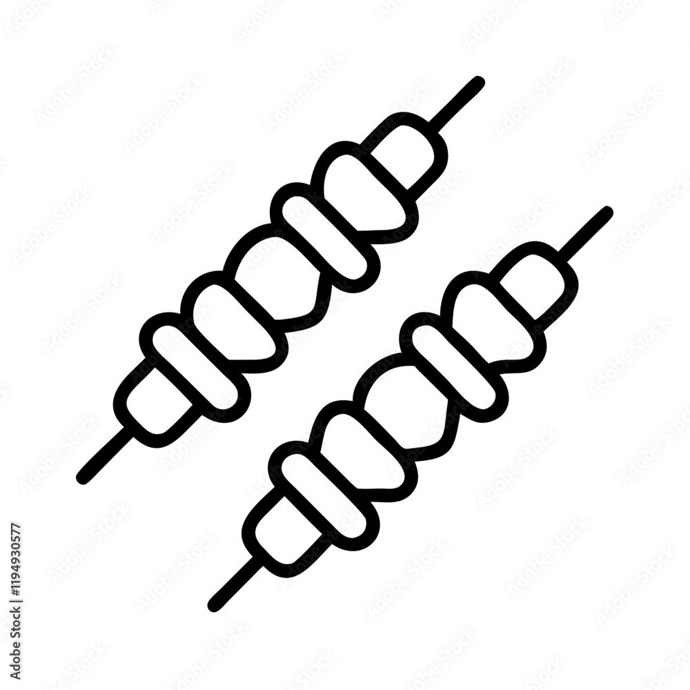 kebab skewers icon, kebab skewers line art - simple line art of kebab skewers, perfect for kebab skewers logos and icons and themed design kebab skewers icon, kebab skewers line art - simple line art of kebab skewers, perfect for kebab skewers logos and icons and themed design