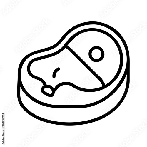 meat resting icon, meat resting line art - simple line art of meat resting, perfect for meat resting logos and icons and themed design 