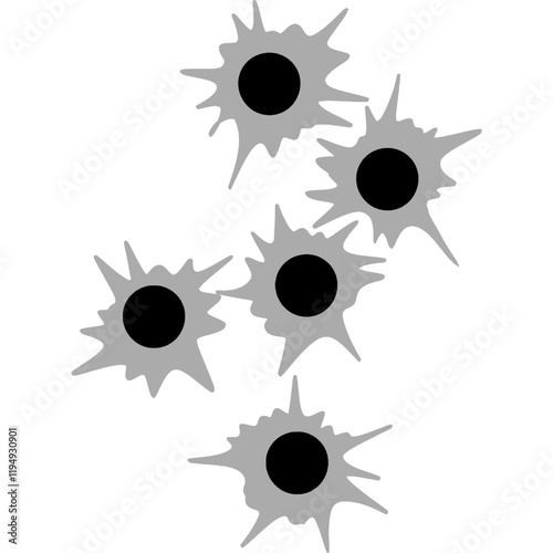 Gunshots hitting the wall. Bullet holes. bombshell 