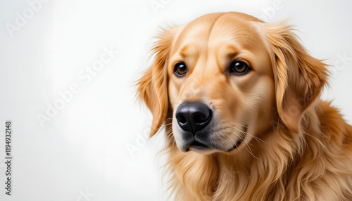 Wallpaper Mural Studio shot of a beautiful golden retriever smiling and panting against a white background, showcasing the breed's friendly and playful nature Torontodigital.ca