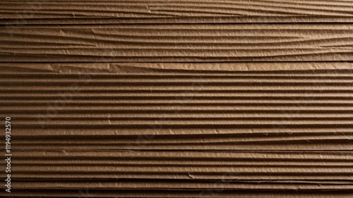Corrugated Cardboard Texture Close-Up with Detailed Ridges