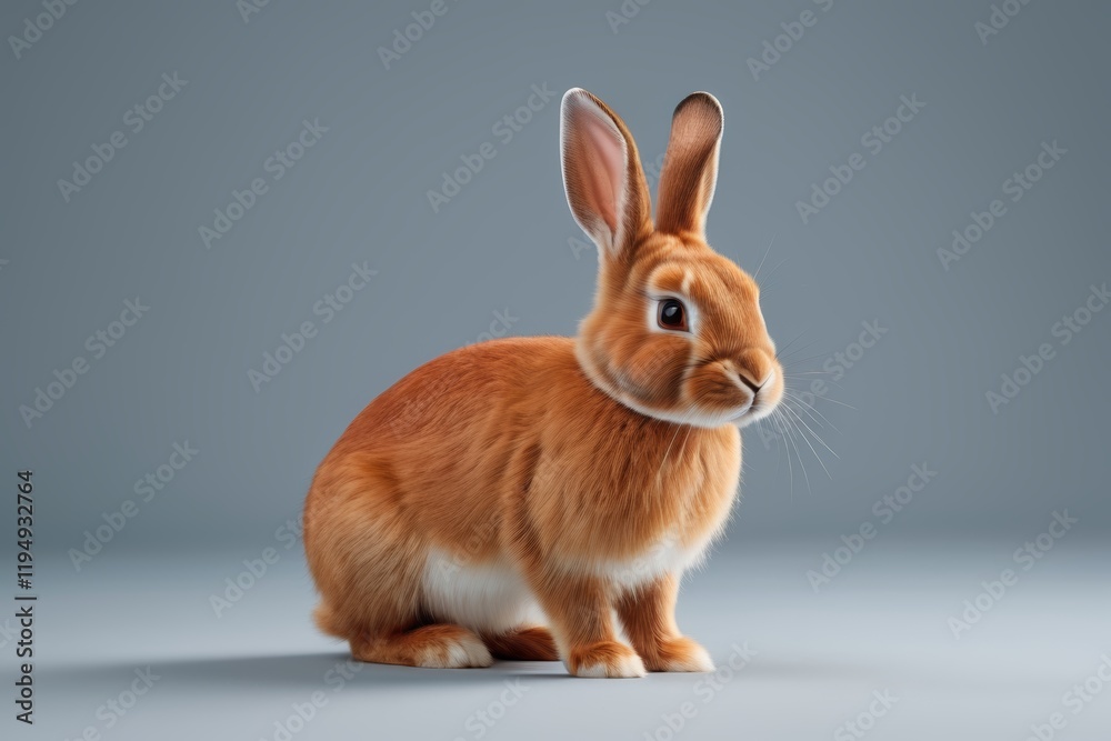 Obraz premium there is a brown rabbit sitting on a gray surface
