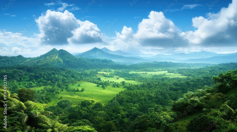 Fototapeta premium Serene Mountain Valley Landscape