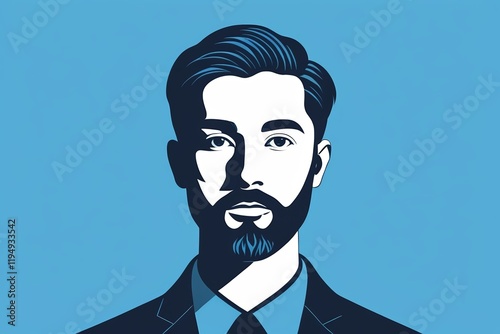 there is a man with a beard and a suit on